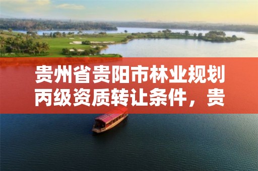 贵州省贵阳市林业规划丙级资质转让条件,贵州省林业改革发展资金管理办法