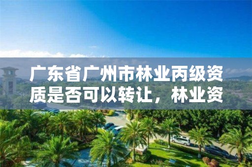 广东省广州市林业丙级资质是否可以转让，林业资质取消了吗
