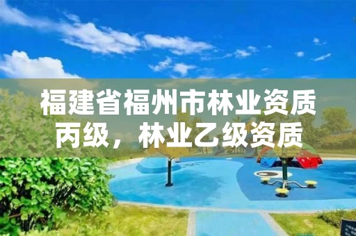 福建省福州市林业资质丙级,林业乙级资质