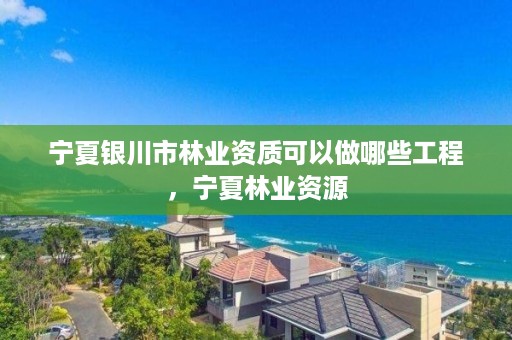 宁夏银川市林业资质可以做哪些工程,宁夏林业资源
