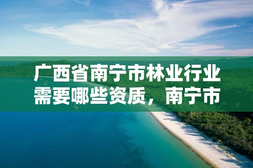 广西省南宁市林业行业需要哪些资质，南宁市林业产业行业协会