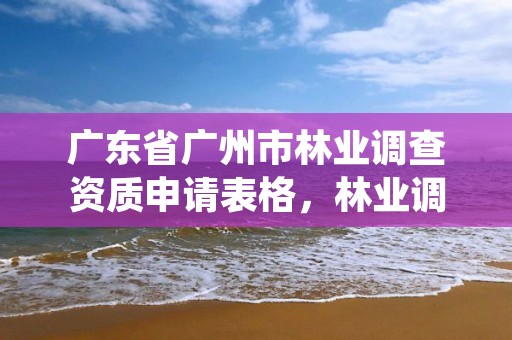 广东省广州市林业调查资质申请表格，林业调查规划资质证书