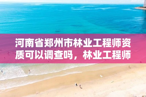 河南省郑州市林业工程师资质可以调查吗，林业工程师资格证书