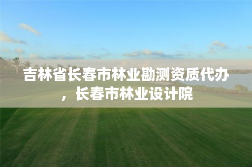 吉林省长春市林业勘测资质代办，长春市林业设计院
