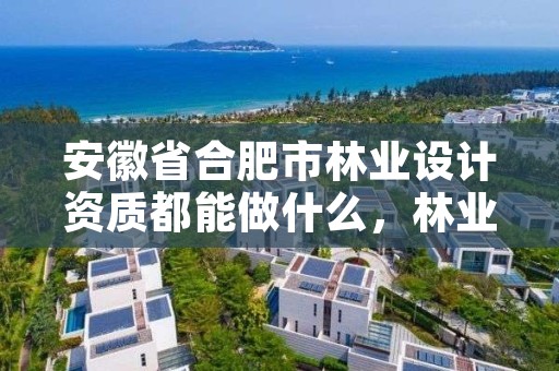 安徽省合肥市林业设计资质都能做什么，林业设计有限公司