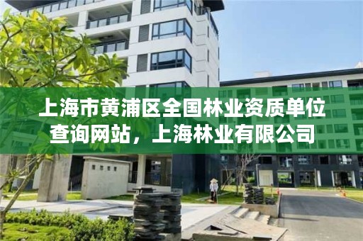 上海市黄浦区全国林业资质单位查询网站，上海林业有限公司