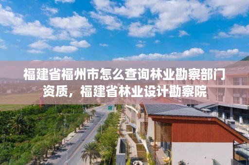 福建省福州市怎么查询林业勘察部门资质，福建省林业设计勘察院