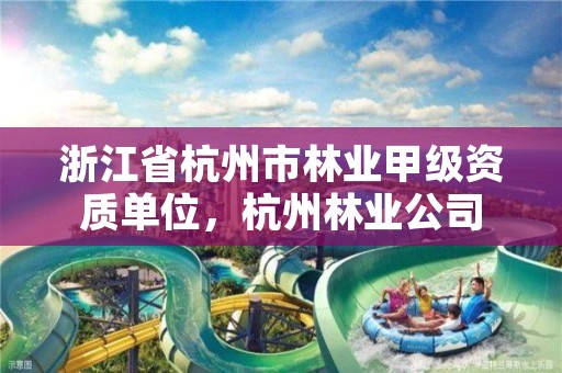 浙江省杭州市林业甲级资质单位，杭州林业公司