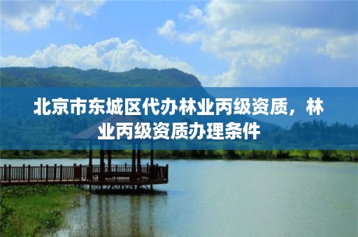 北京市东城区代办林业丙级资质，林业丙级资质办理条件