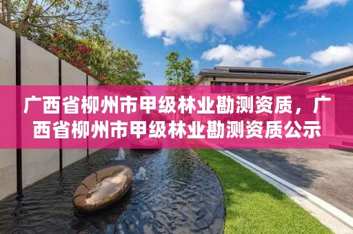 广西省柳州市甲级林业勘测资质，广西省柳州市甲级林业勘测资质公示