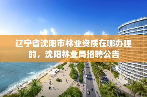 辽宁省沈阳市林业资质在哪办理的,沈阳林业局招聘公告