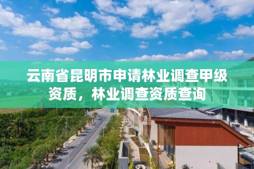 云南省昆明市申请林业调查甲级资质，林业调查资质查询