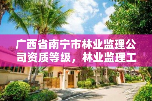 广西省南宁市林业监理公司资质等级,林业监理工程师报考条件
