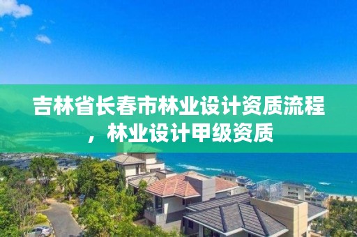 吉林省长春市林业设计资质流程,林业设计甲级资质