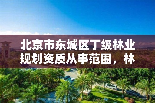 北京市东城区丁级林业规划资质从事范围，林业调查规划丁级资质