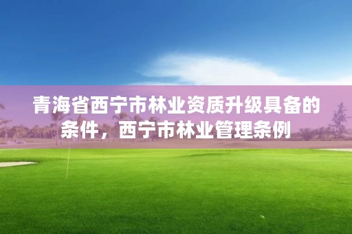 青海省西宁市林业资质升级具备的条件，西宁市林业管理条例