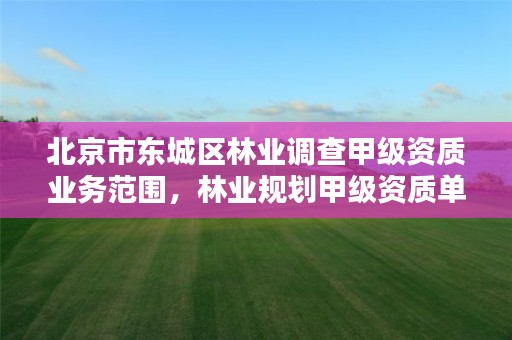 北京市东城区林业调查甲级资质业务范围，林业规划甲级资质单位