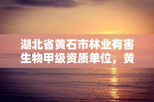 湖北省黄石市林业有害生物甲级资质单位，黄石国家森林城市