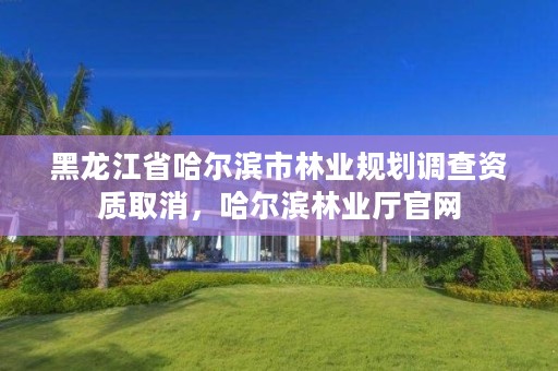 黑龙江省哈尔滨市林业规划调查资质取消，哈尔滨林业厅官网