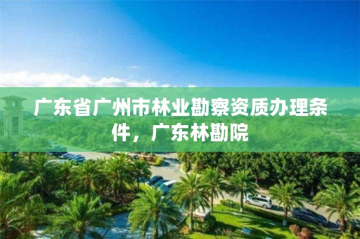 广东省广州市林业勘察资质办理条件，广东林勘院