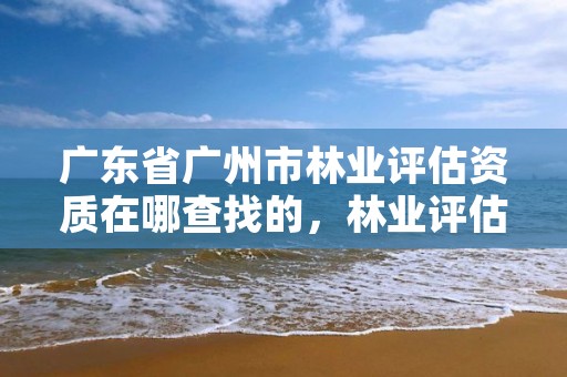 广东省广州市林业评估资质在哪查找的，林业评估资质等级