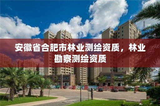 安徽省合肥市林业测绘资质，林业勘察测绘资质