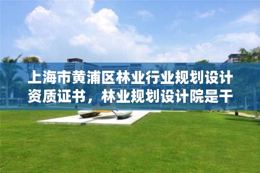 上海市黄浦区林业行业规划设计资质证书，林业规划设计院是干什么的