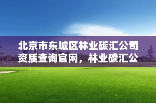 北京市东城区林业碳汇公司资质查询官网，林业碳汇公司有哪几家