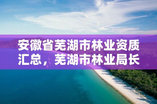 安徽省芜湖市林业资质汇总，芜湖市林业局长