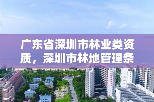 广东省深圳市林业类资质，深圳市林地管理条例