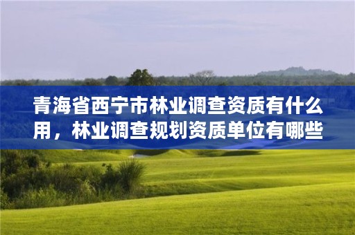 青海省西宁市林业调查资质有什么用,林业调查规划资质单位有哪些