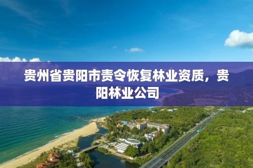 贵州省贵阳市责令恢复林业资质，贵阳林业公司