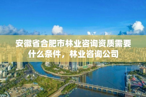 安徽省合肥市林业咨询资质需要什么条件，林业咨询公司