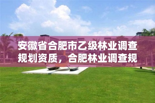 安徽省合肥市乙级林业调查规划资质，合肥林业调查规划院
