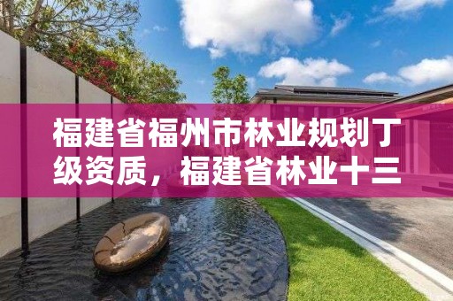 福建省福州市林业规划丁级资质，福建省林业十三五规划