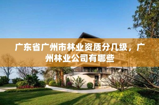 广东省广州市林业资质分几级,广州林业公司有哪些