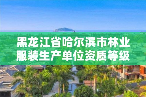 黑龙江省哈尔滨市林业服装生产单位资质等级，哈尔滨林业服务总站