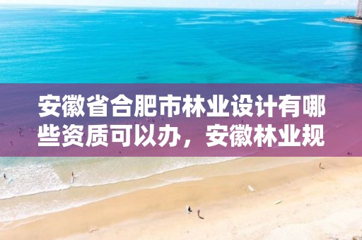 安徽省合肥市林业设计有哪些资质可以办，安徽林业规划设计院