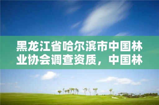 黑龙江省哈尔滨市中国林业协会调查资质，中国林业工程协会资质