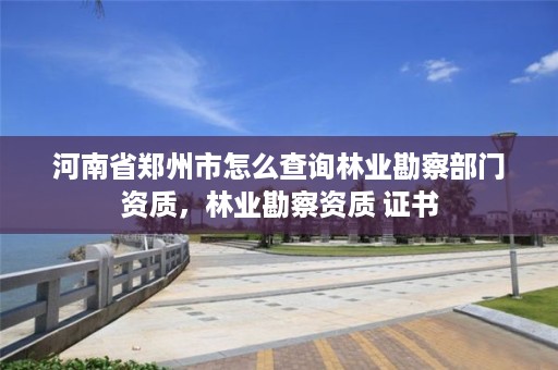 河南省郑州市怎么查询林业勘察部门资质,林业勘察资质 证书