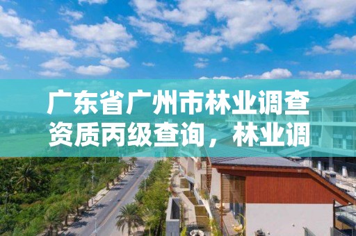 广东省广州市林业调查资质丙级查询,林业调查资质办理