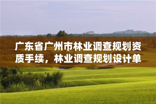 广东省广州市林业调查规划资质手续,林业调查规划设计单位资格认证管理规定