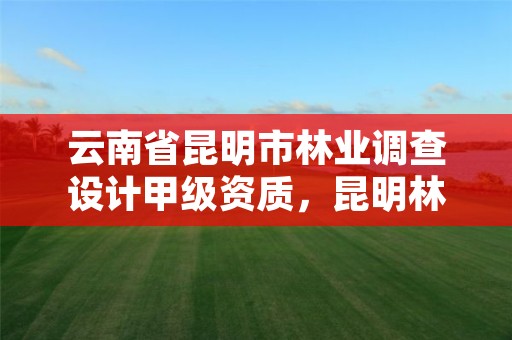 云南省昆明市林业调查设计甲级资质,昆明林业勘察设计院