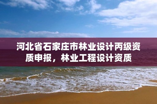 河北省石家庄市林业设计丙级资质申报，林业工程设计资质