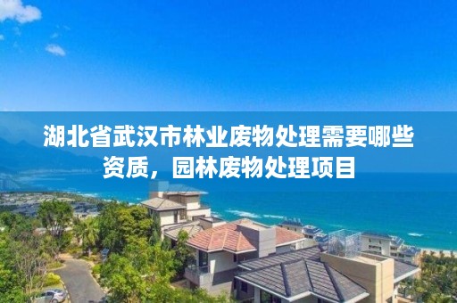 湖北省武汉市林业废物处理需要哪些资质,园林废物处理项目