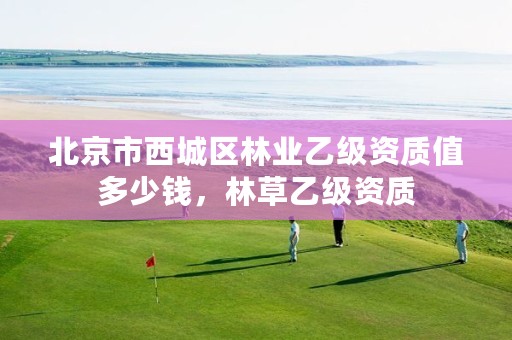 北京市西城区林业乙级资质值多少钱，林草乙级资质