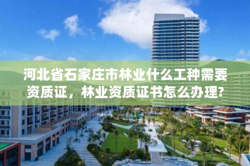 河北省石家庄市林业什么工种需要资质证,林业资质证书怎么办理?