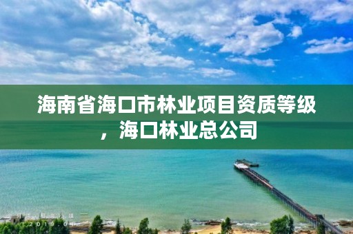 海南省海口市林业项目资质等级,海口林业总公司
