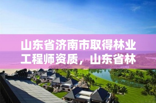 山东省济南市取得林业工程师资质，山东省林业服务中心