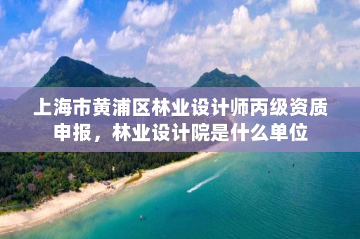 上海市黄浦区林业设计师丙级资质申报,林业设计院是什么单位